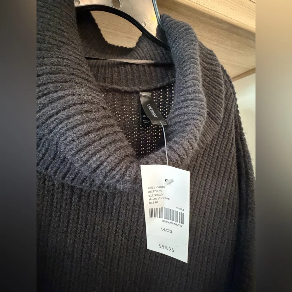 Lane Bryant Black Knit Poncho Top - Picture 2 of 3